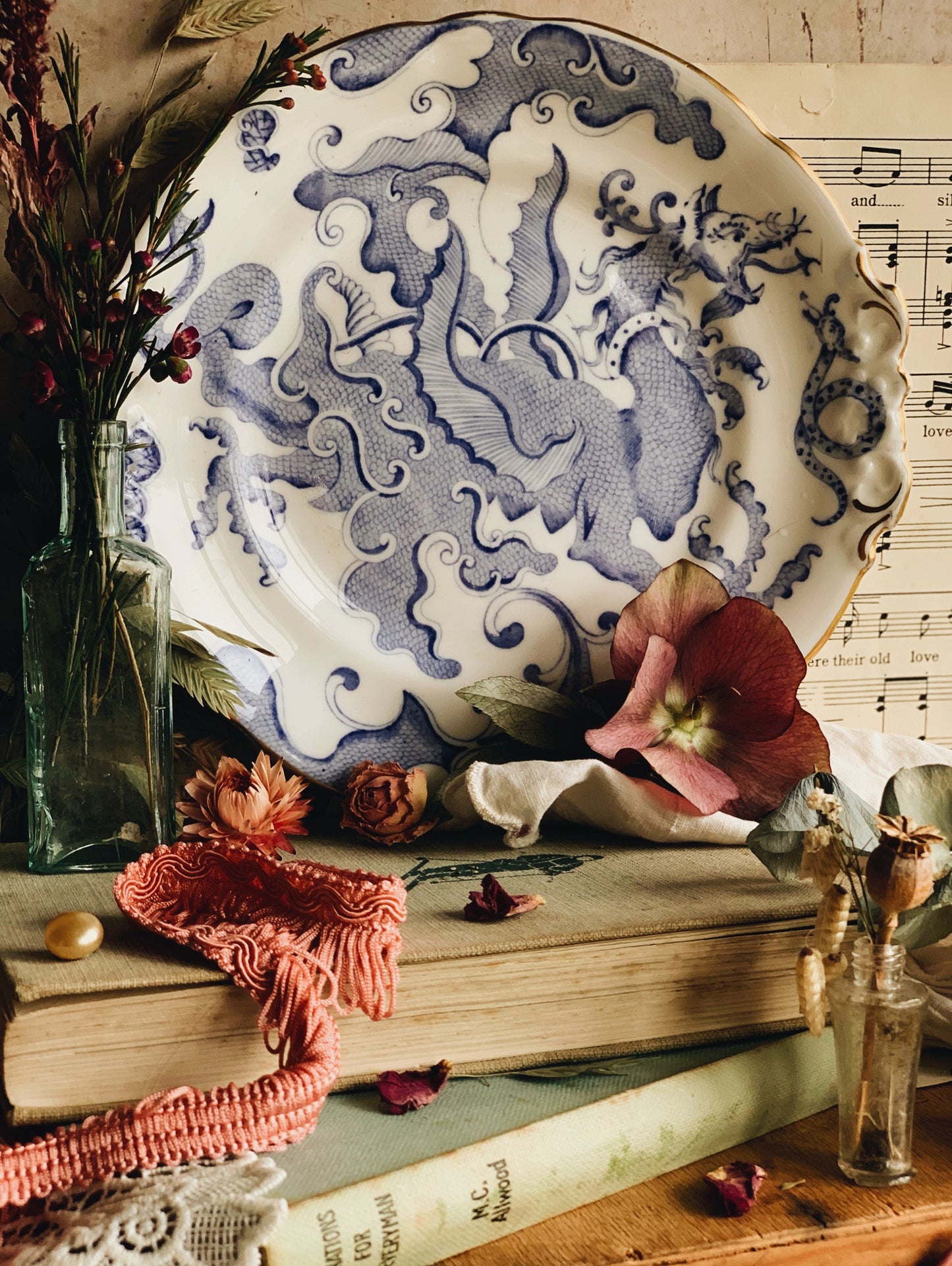 Antique Royal Worcester Dragon Plate
