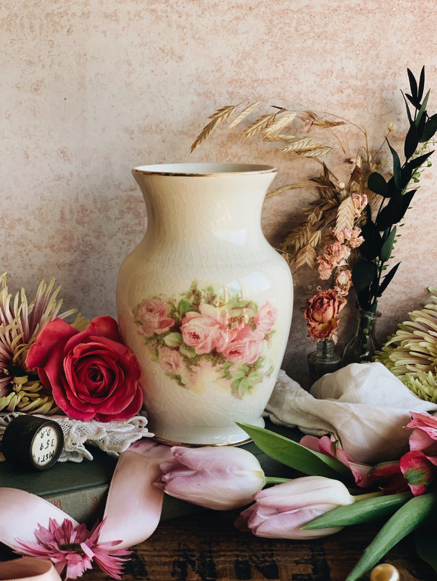 Antique Rose Vase
