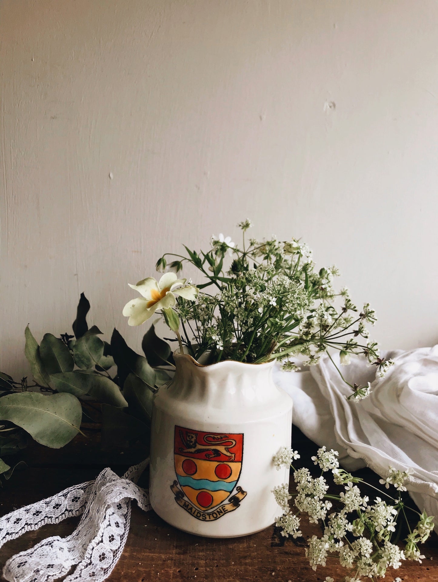 Vintage Florentine Maidstone Jug - Stone & Sage