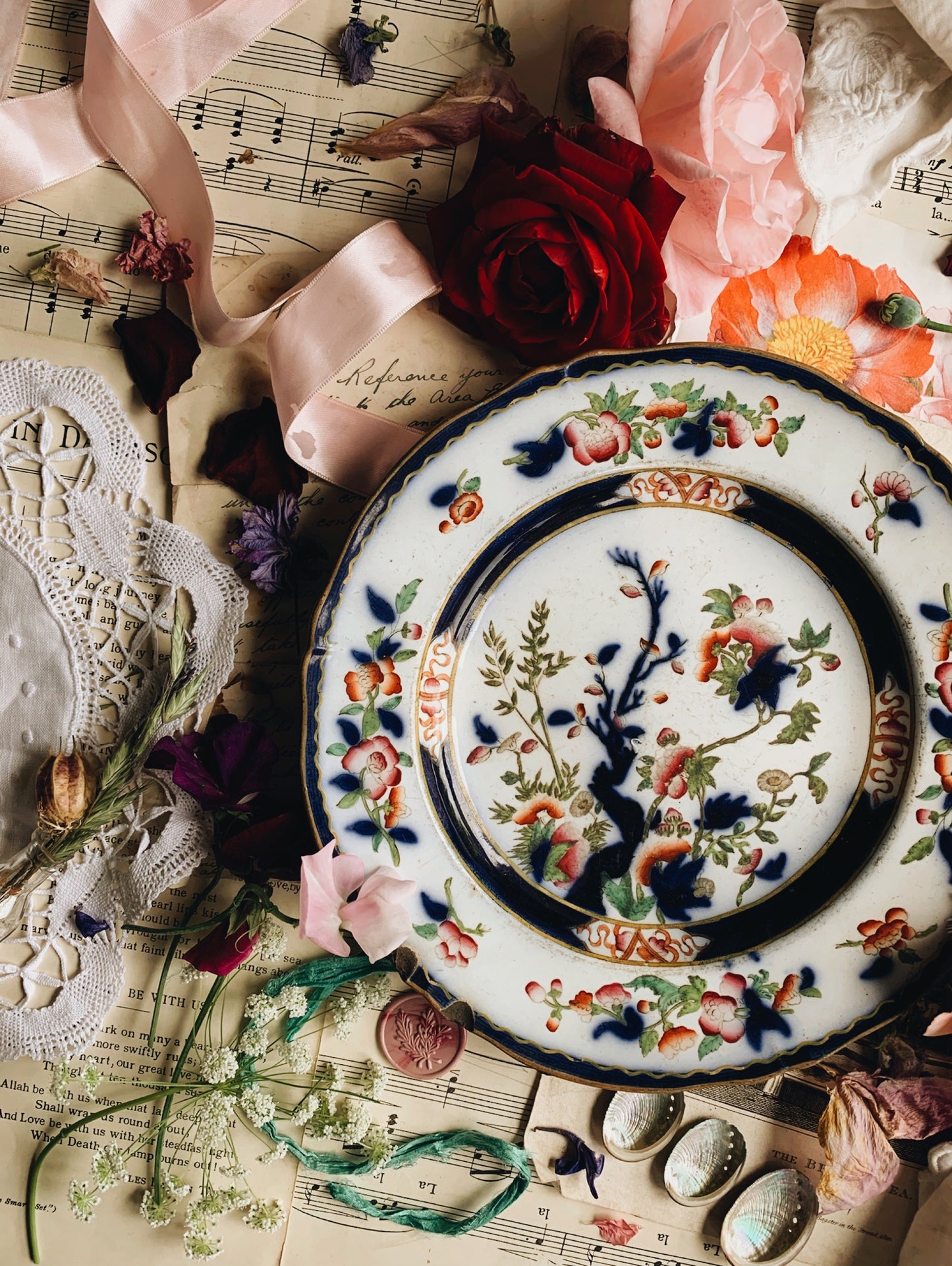 Antique Early 1900’s Hand~engraved Floral Plate