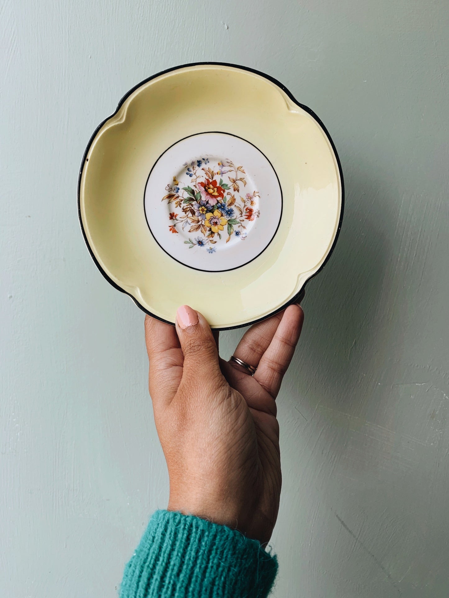 Vintage Yellow Floral Johnson’s Plate