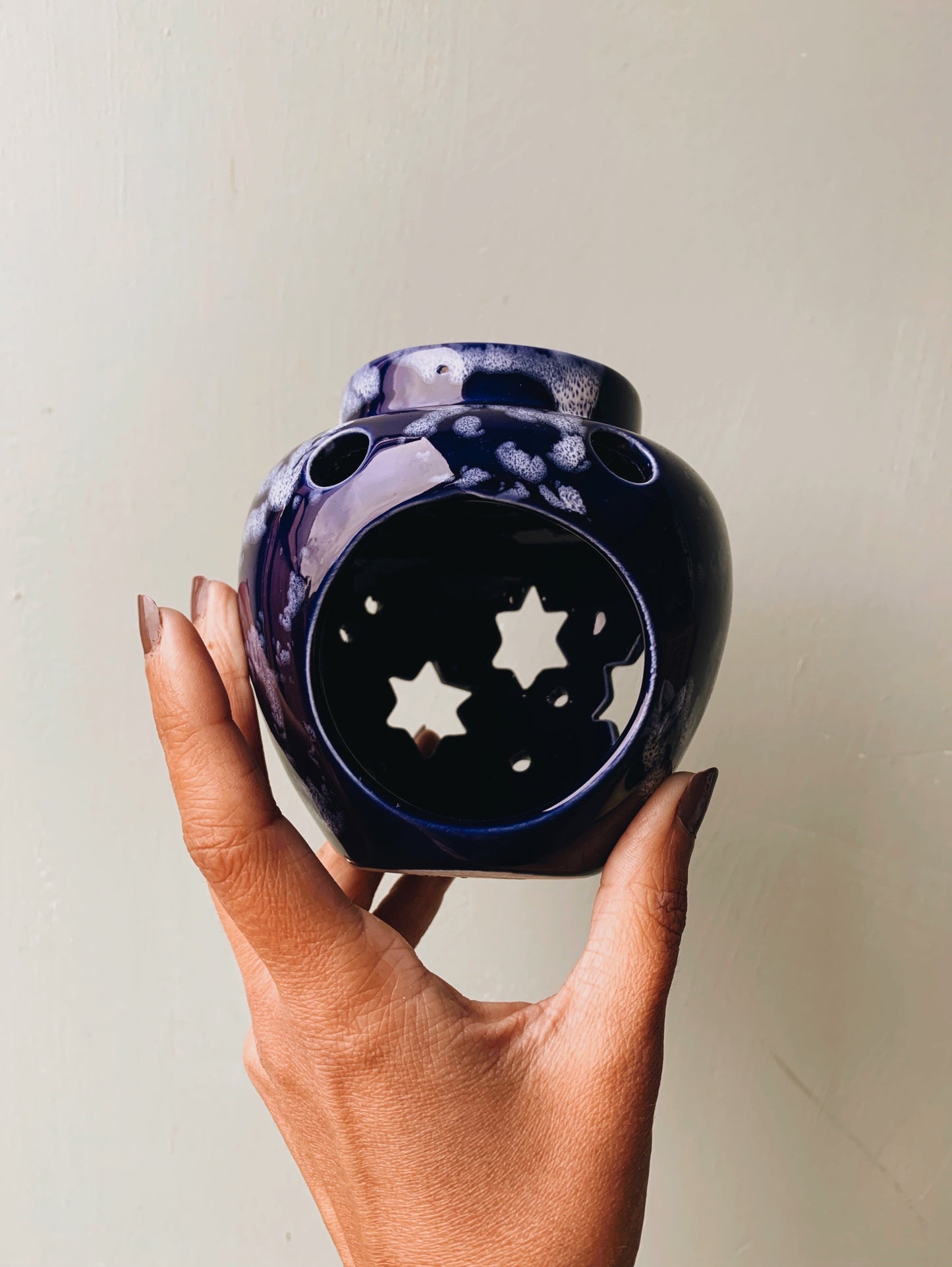 Rustic Star Blue Glaze Holder
