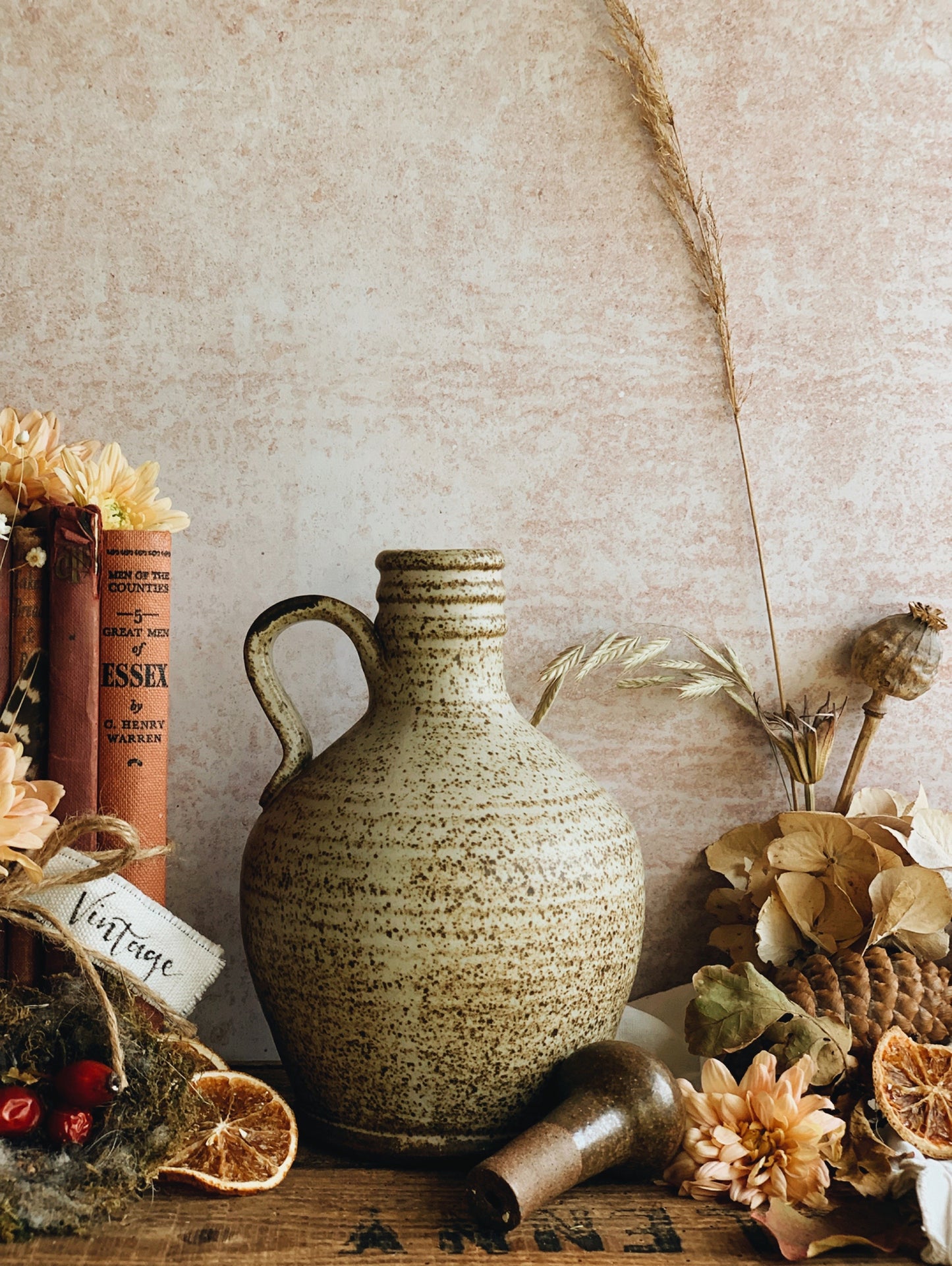 Rustic Hand~thrown Speckle Glaze French Pitcher (UK SHIPPING ONLY)