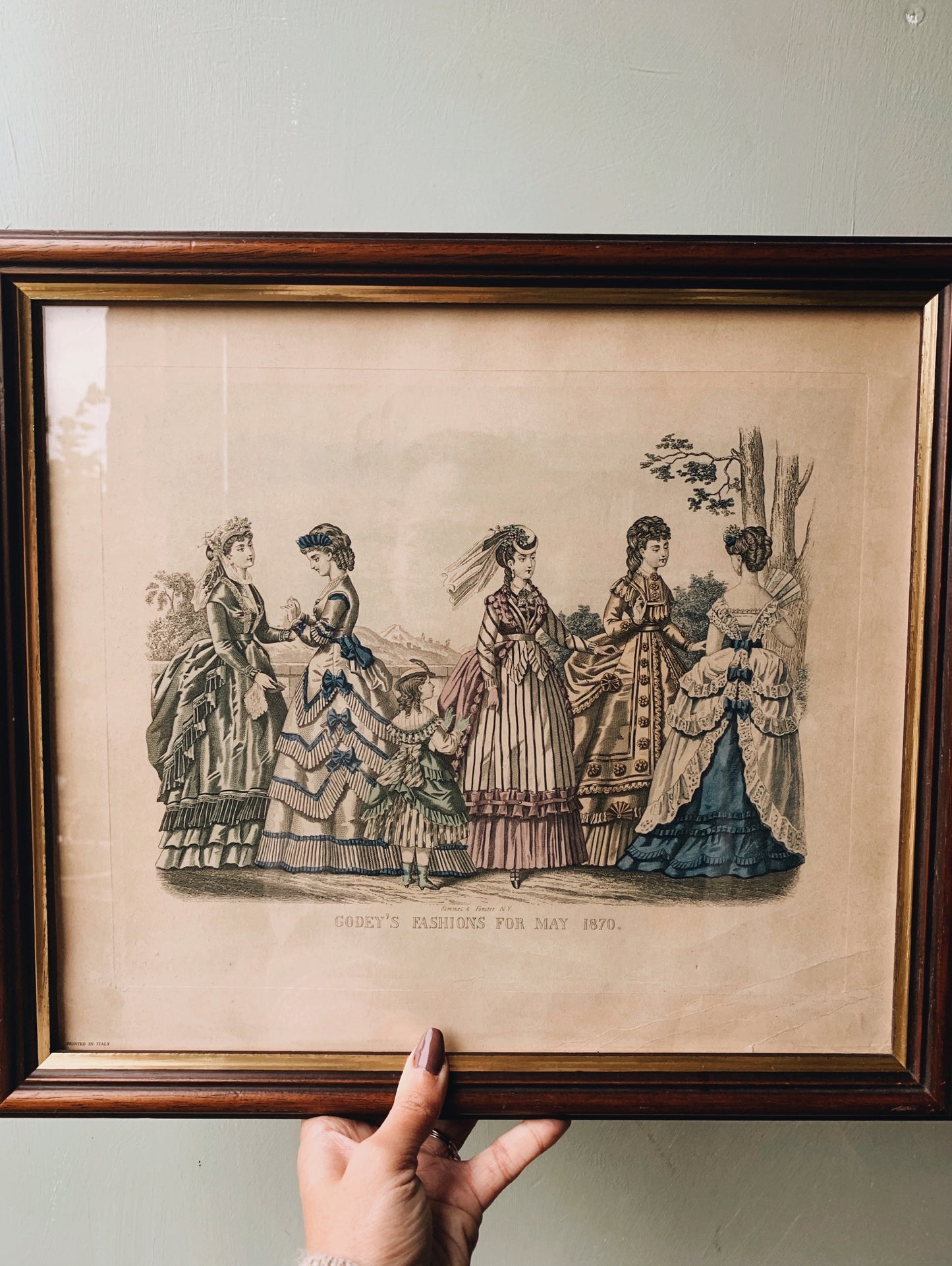 Antique Engraved Print ~ Godey’s fashion for May (UK shipping only)