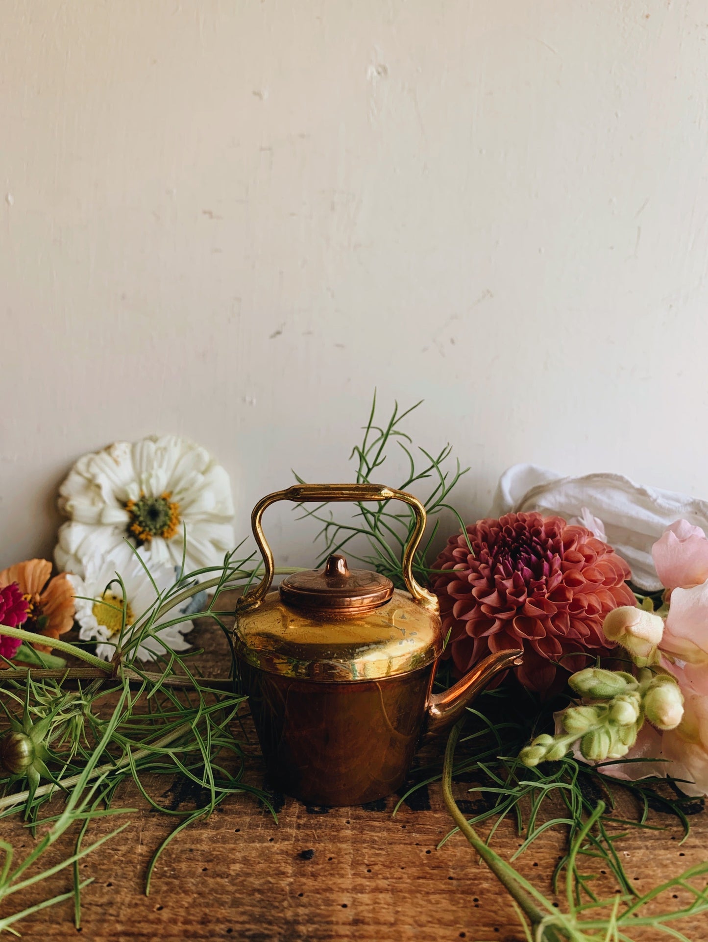 Vintage Brass & Copper Teapot