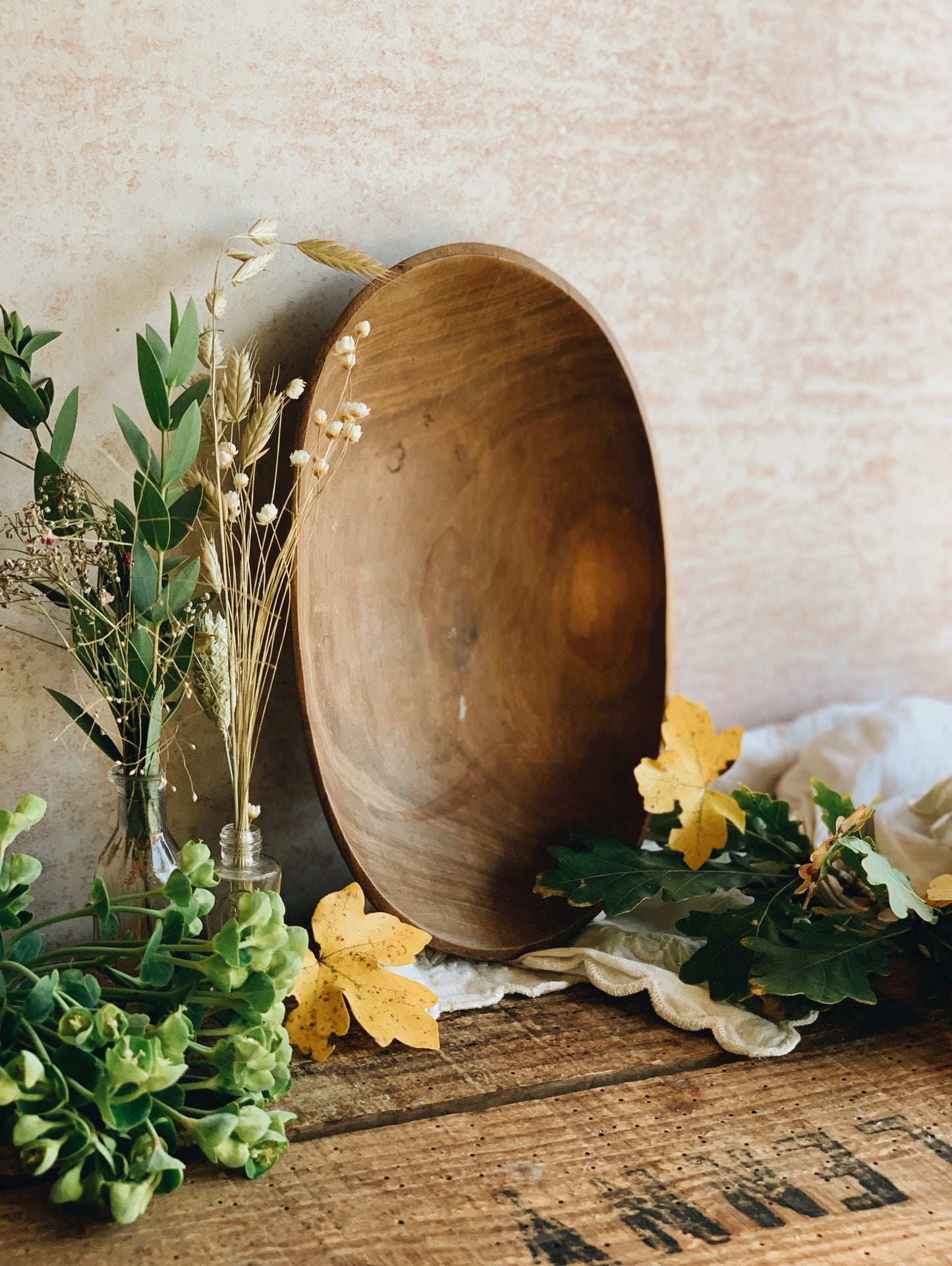 Rustic Hand~carved Wooden Bowl