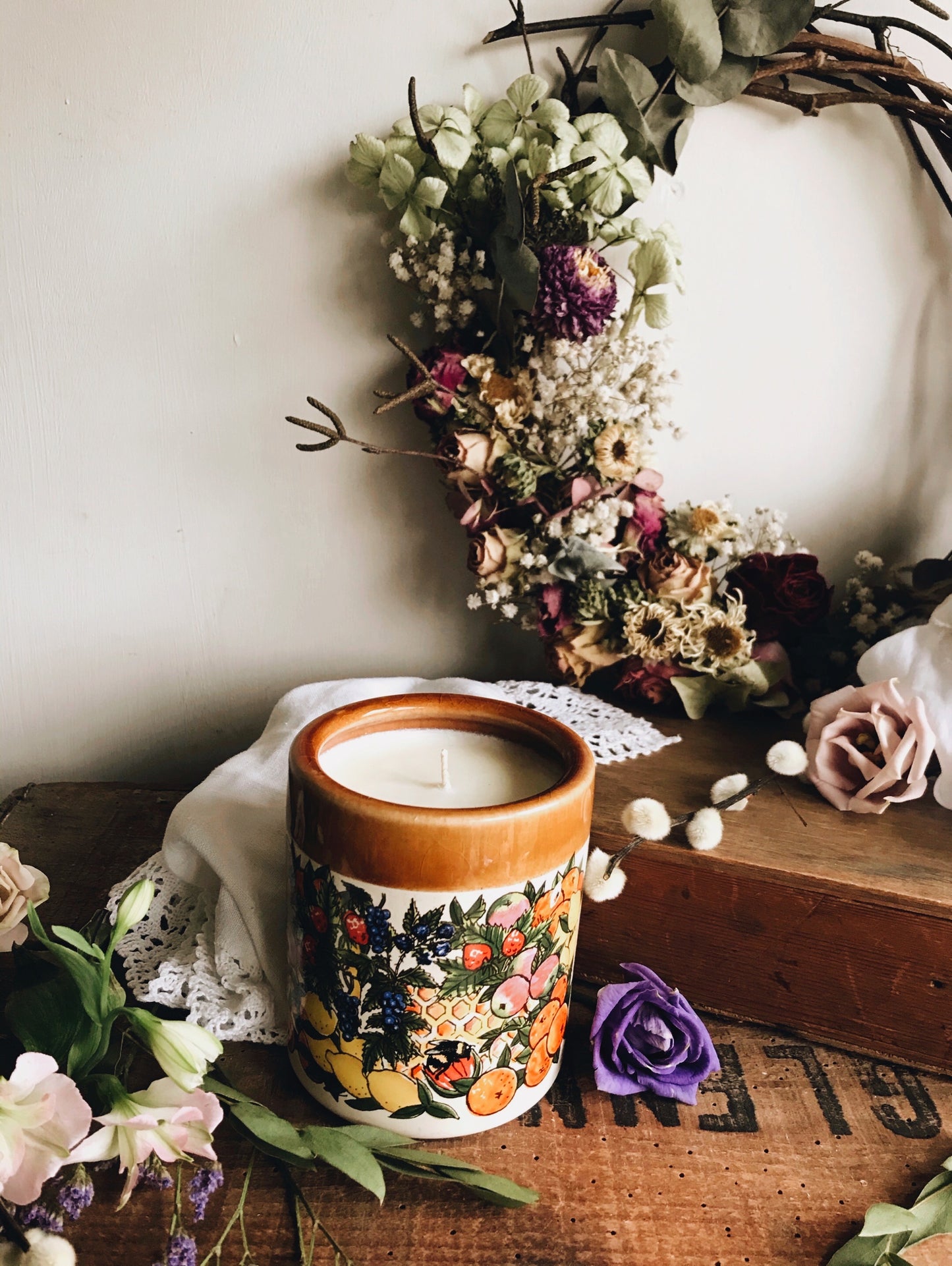 Fruits Preserve Timeless Scented Candle ~ Eucalyptus, Clearing Sage, Orange, Cedar Wood, Lavender & Oak Moss - Stone & Sage