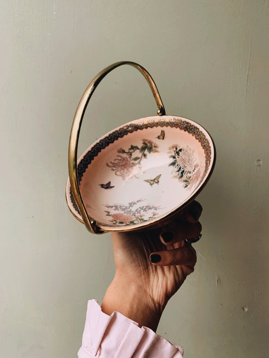 Vintage 1990’s Floral Brass Dish