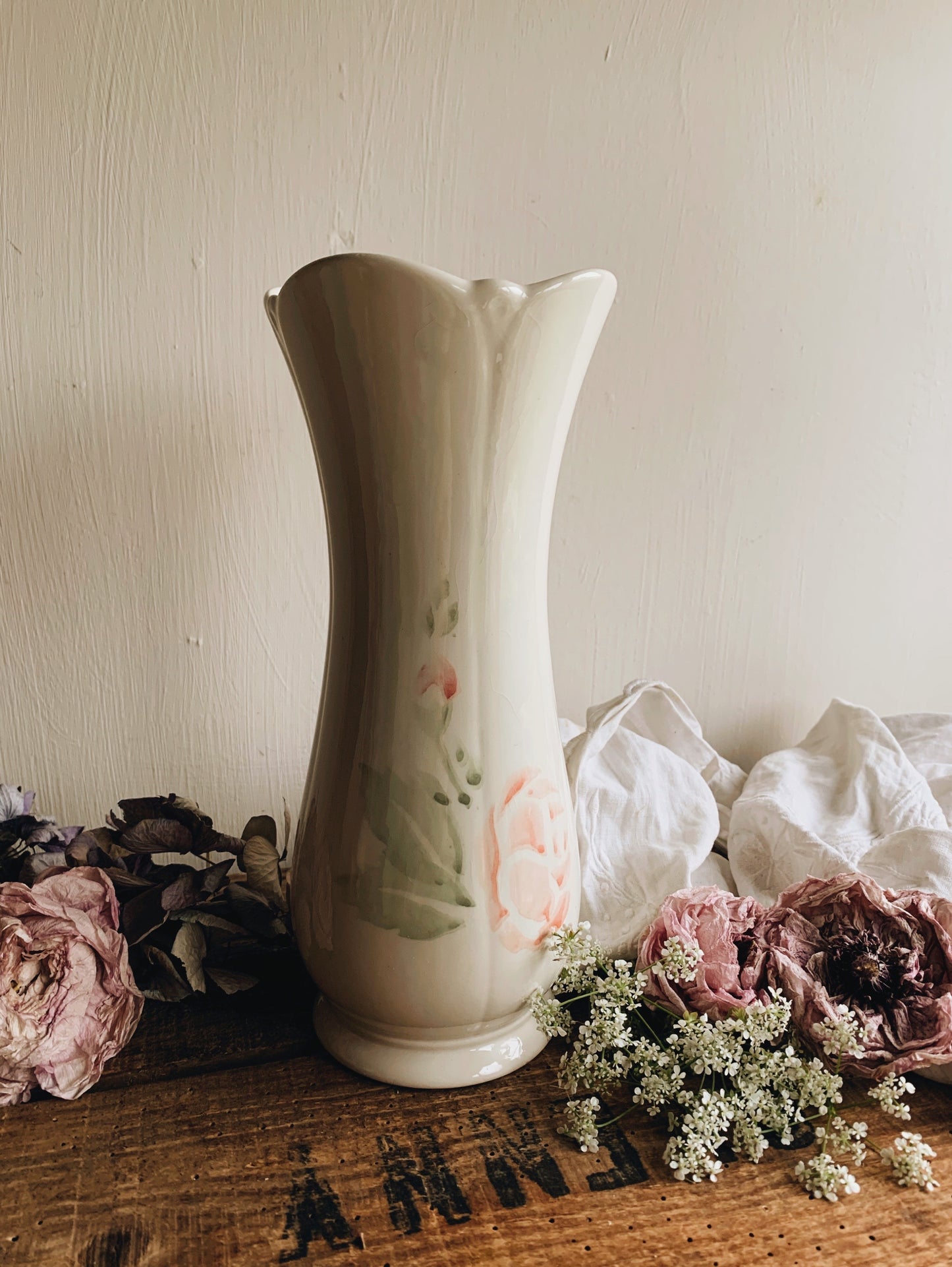 Vintage Royal Winton Rose Stencil Vase