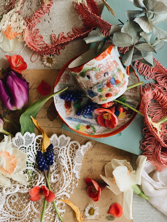 Antique Owari Cup & Saucer