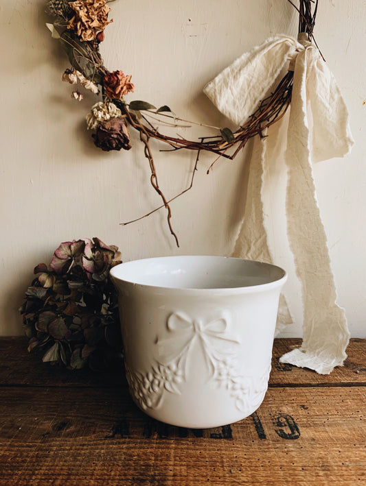 Vintage Whimsy Decorative White Planter