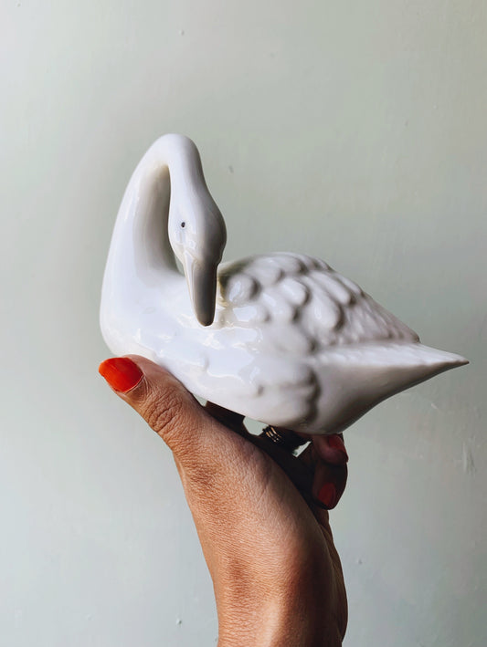 Vintage Ceramic Swan Ornament