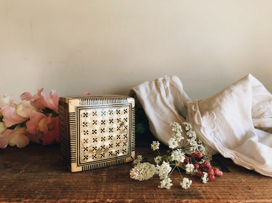 Vintage Mother of Pearl Wooden Box