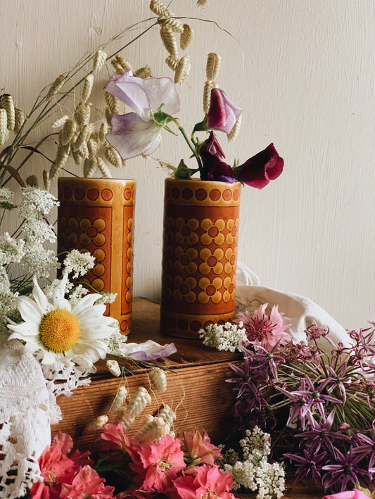 Two Retro Hornsea Ceramic Bud Vases /Pots
