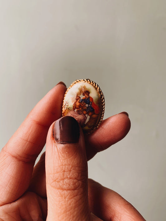 Antique Whimsical Narrative Brooch