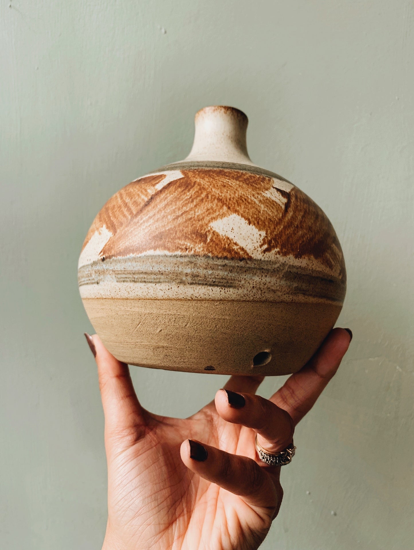 Hand~thrown Rustic Two Tone Vase