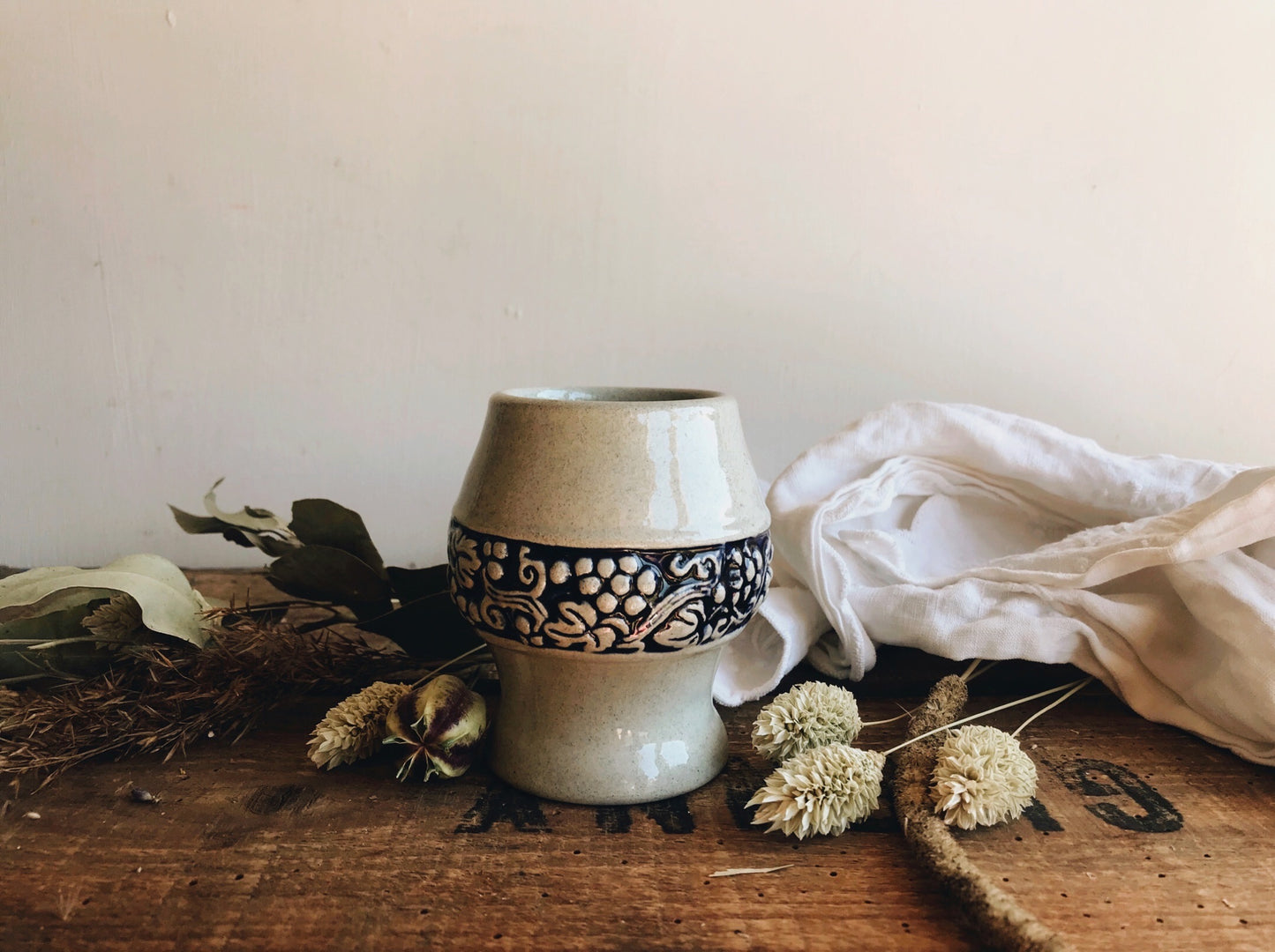 Vintage Botanical Ceramic Goblets / Vases (sold separately)