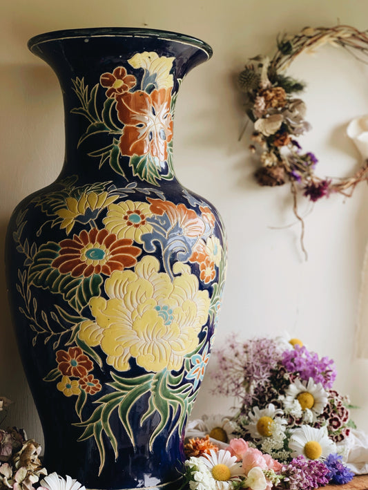 Extra Large Collectable Hand~thrown Floral Floor Vase (UK SHIPPING ONLY VERY HEAVY)