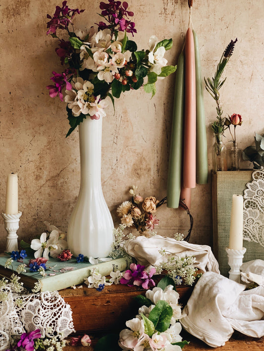 Vintage French Milk Glass Vase