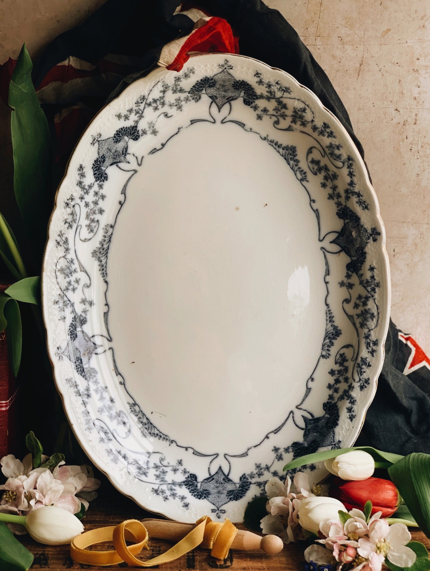 Large Antique Burslem Platter Dish (UK SHIPPING ONLY)