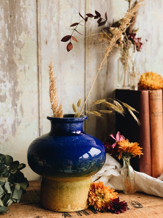 Mid century Hand~thrown Ombré Vase