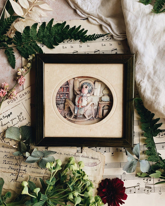 Vintage Mouse Narrative ~ 3D Decoupage Picture