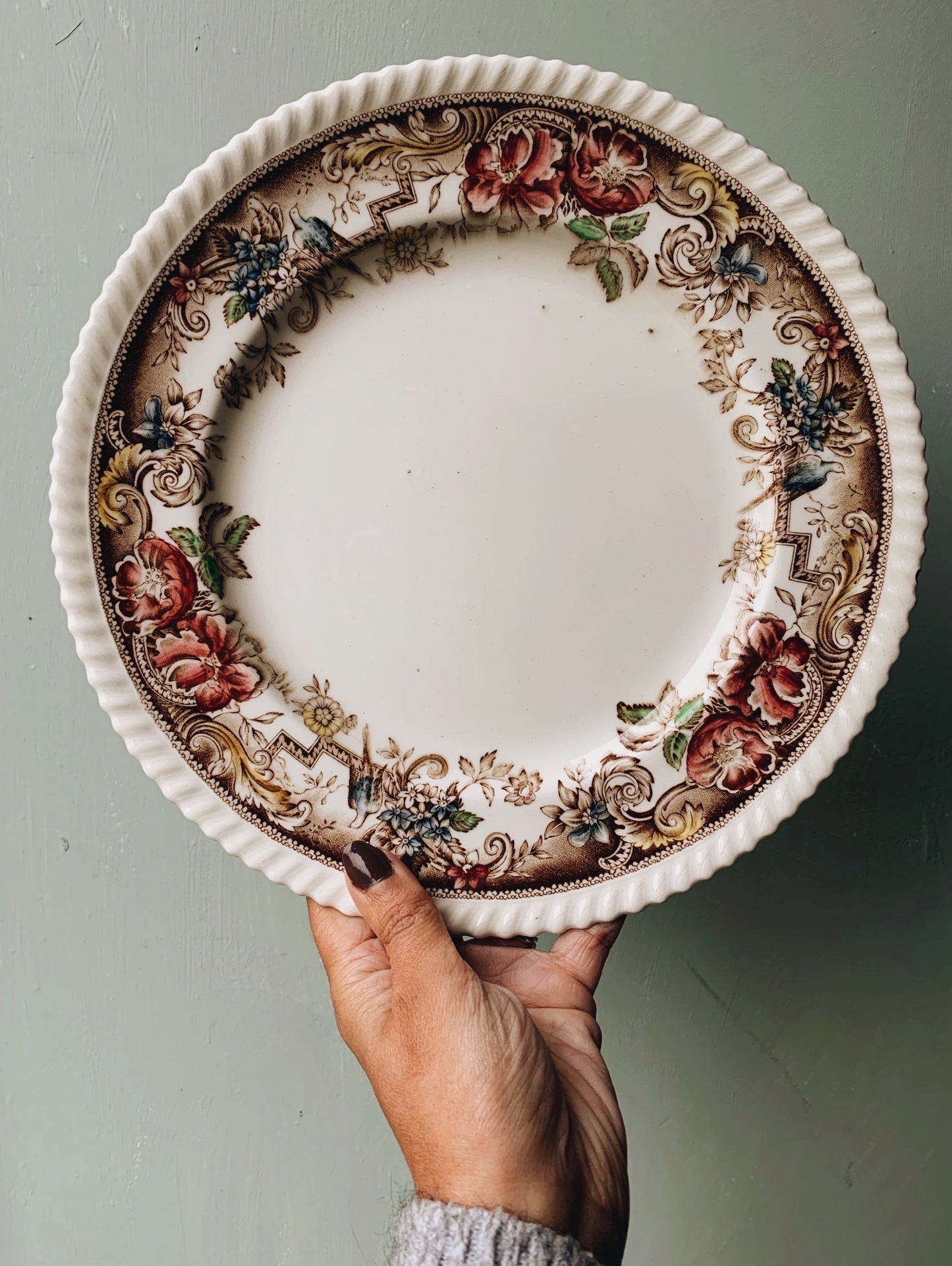 Antique Johnson & Bro’s Decorative Plate (scalloped edging / two available / sold separately)