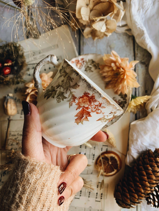 Antique Festive Cup & Saucer