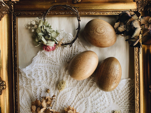 Vintage Large Wooden Egg