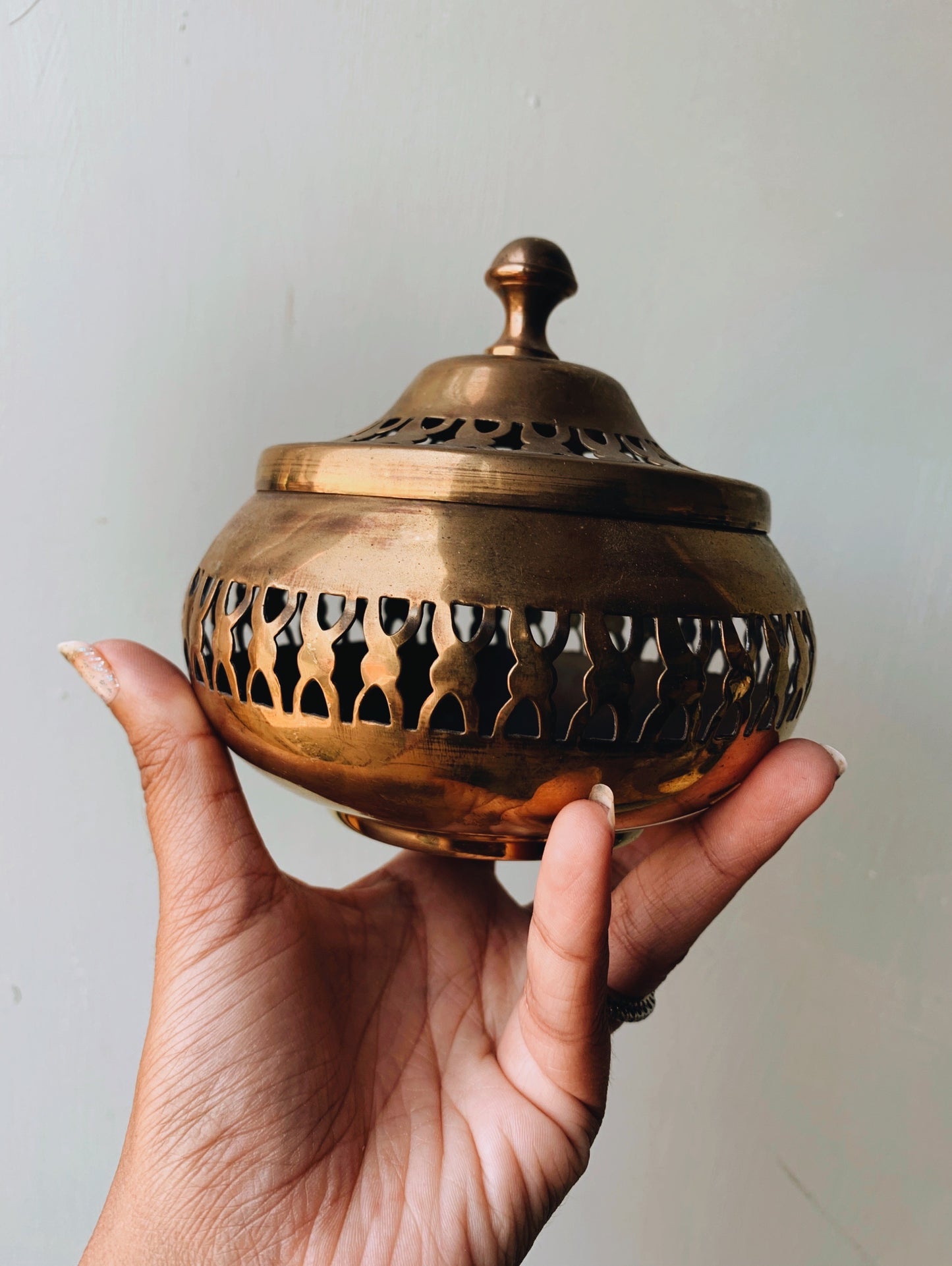 Vintage Brass Decorative Pot