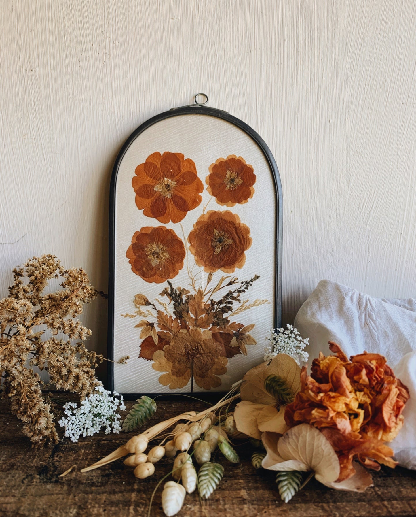 Vintage Pressed Dried Flowers in Frame