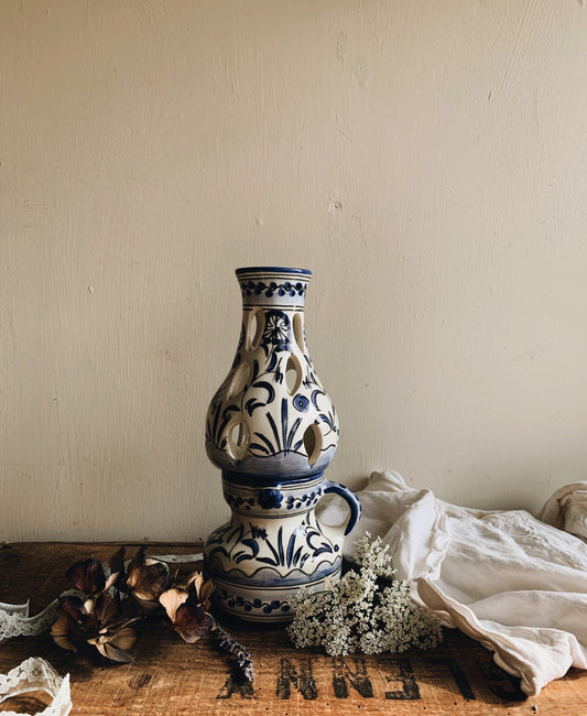 Decorative Two Piece ~ Hand~painted Candle Holder