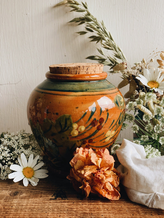 Vintage Hand~thrown Terracotta Decorative Ginger Jar