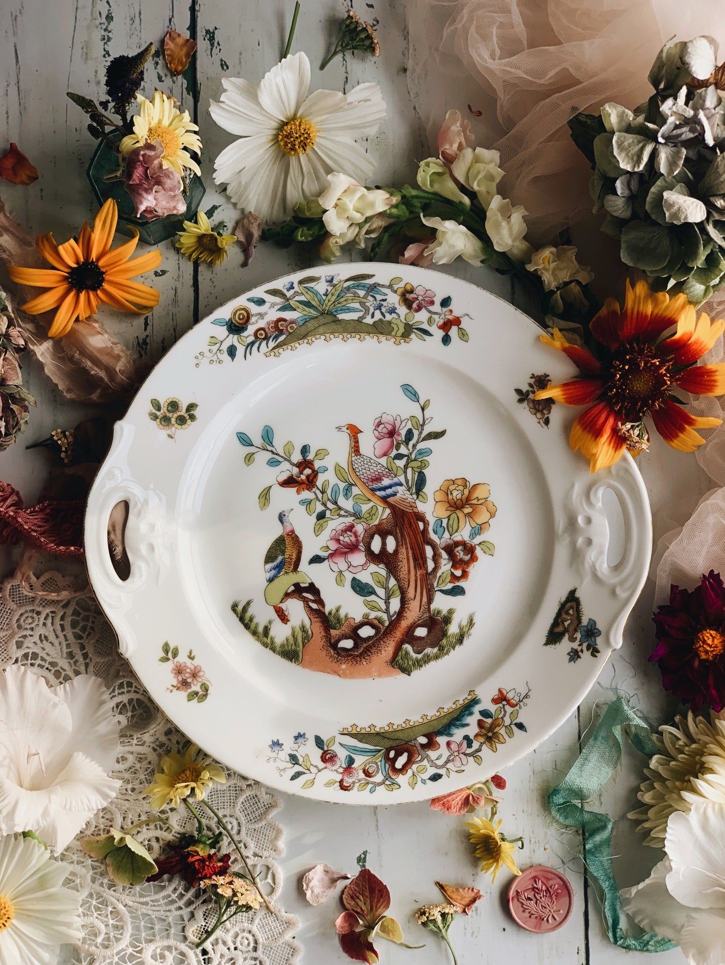 Antique Paradise Birds Plate