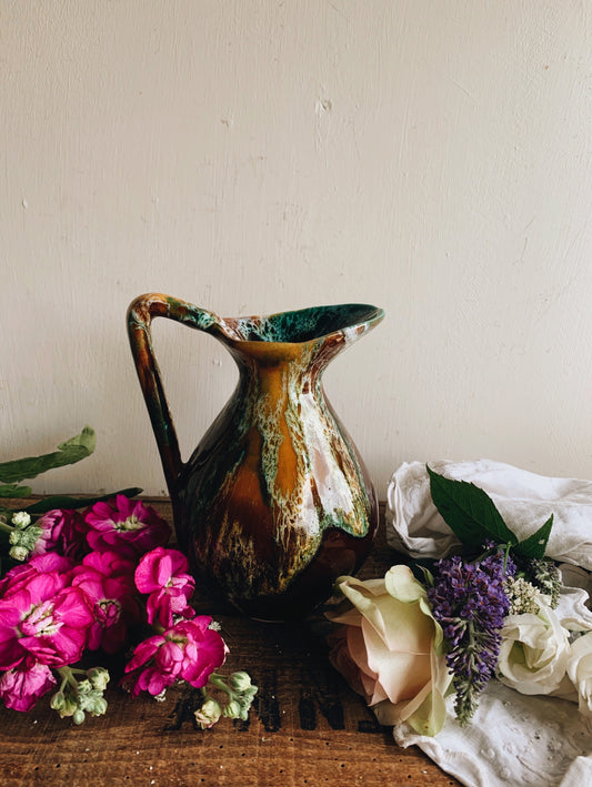 Vintage Marble Green Glaze Jug
