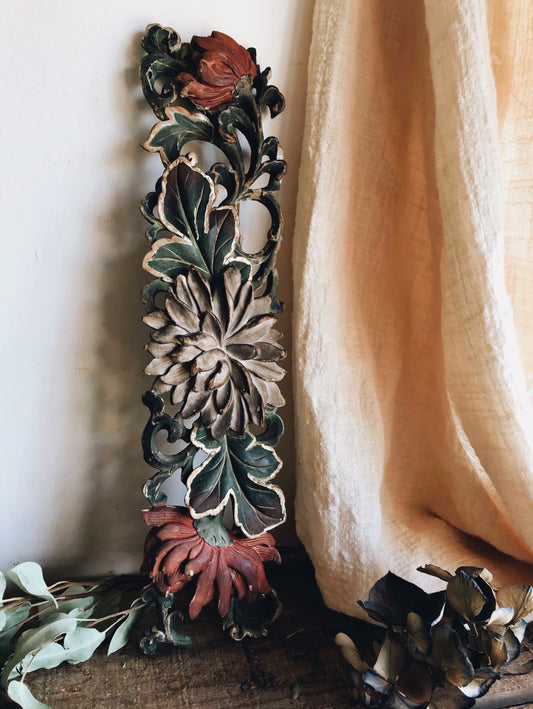 Antique Early 1900’s Wooden Floral Decorative Mould