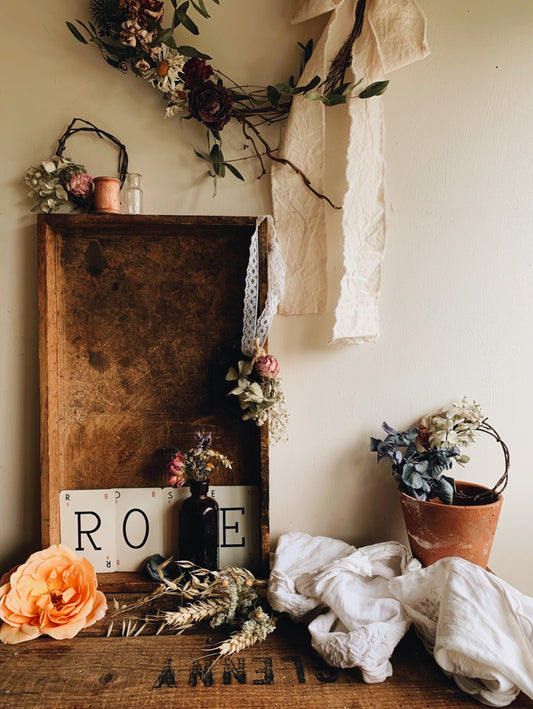 Vintage Rustic Wooden Tray