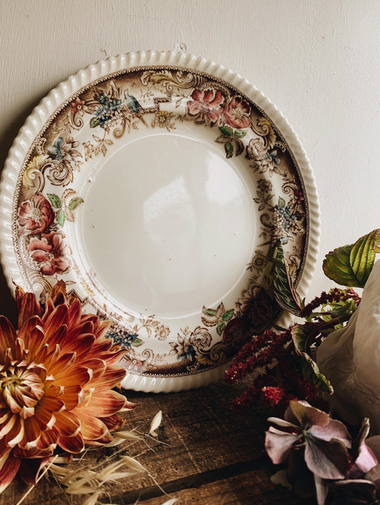 Antique Johnson & Bro’s Decorative Plate (scalloped edging / two available / sold separately)