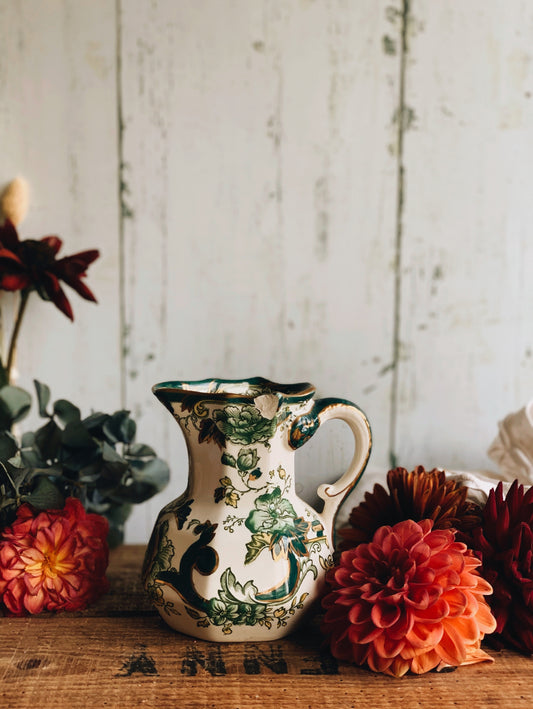 Antique Green Botanica Masons Jug