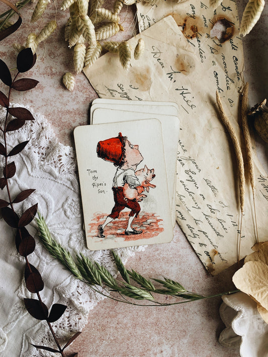 Four Vintage Tom the Pipers Son Snap Cards