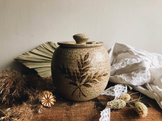 Rustic Hand~thrown Ceramic Preserve Pot & Lid