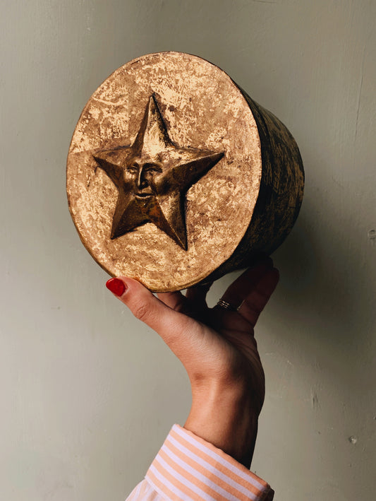 Vintage Gold Decoupaged Relief Star Box