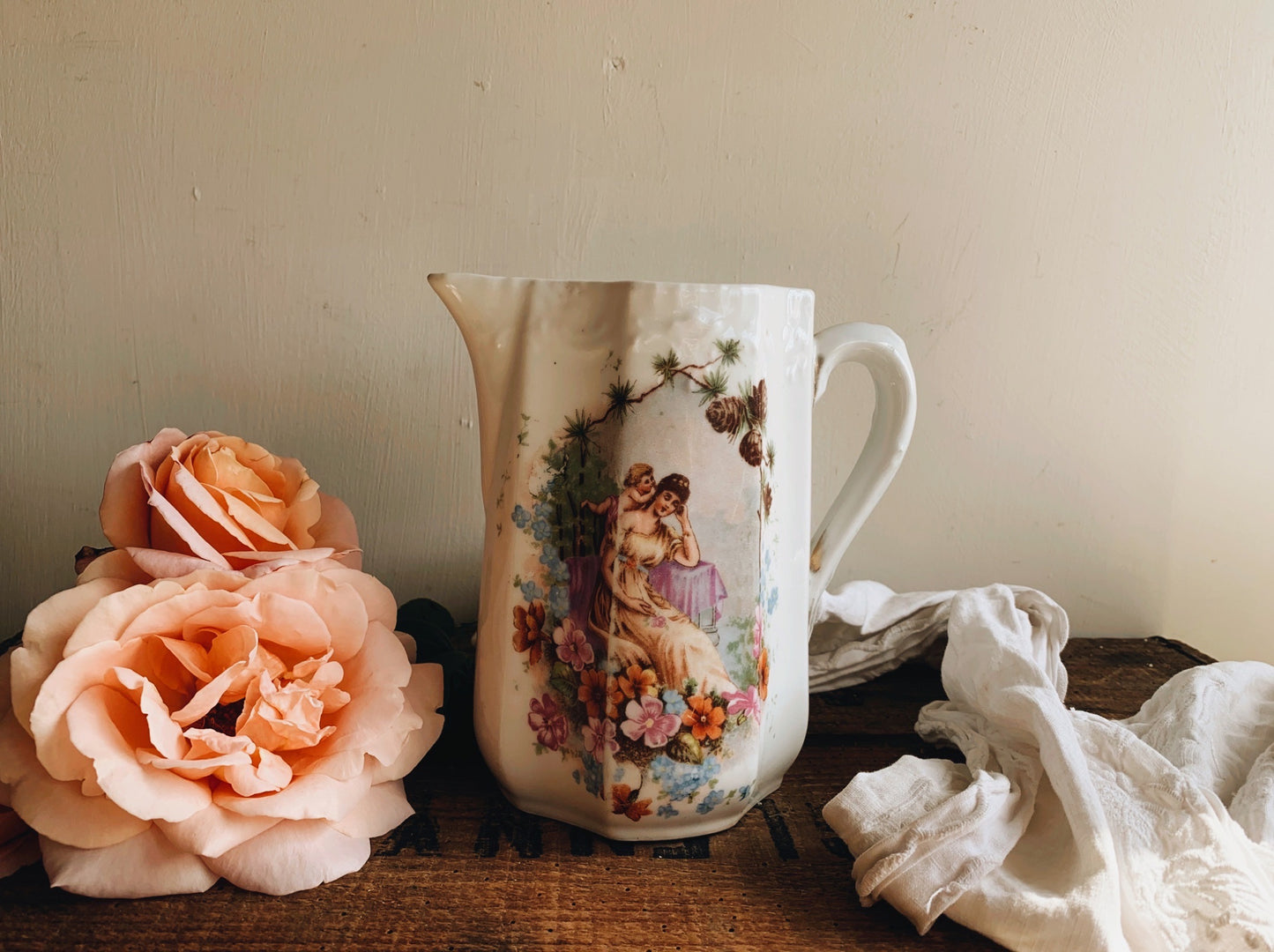 Antique Whimsical Narrative Vase