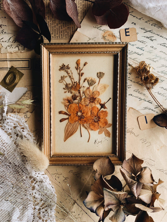 Vintage Dried Florals in Frame