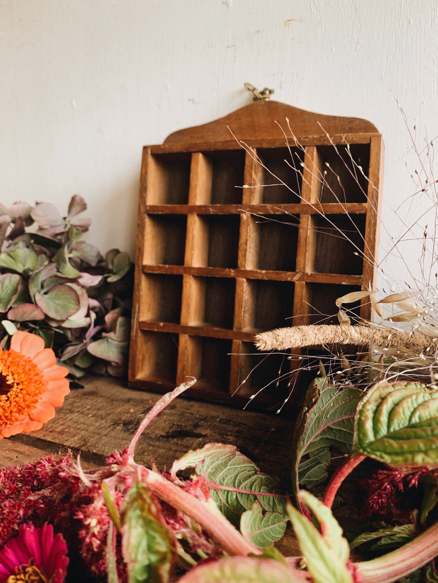 Vintage Wooden Cubby Hole Tray