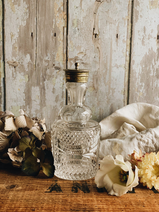 Antique Victorian Glass / Silver Shaker
