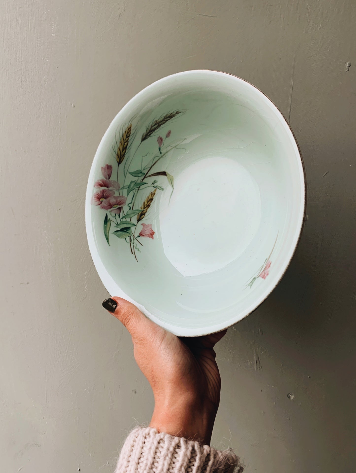 Vintage Mint Green Harvest Alfred Meakin Bowl