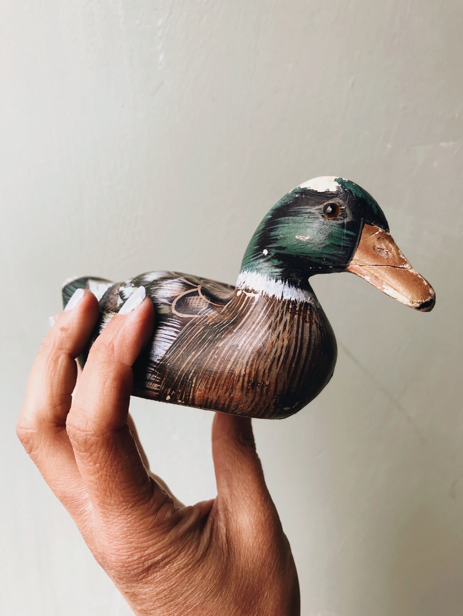 Hand carved Painted Duck - Stone & Sage 