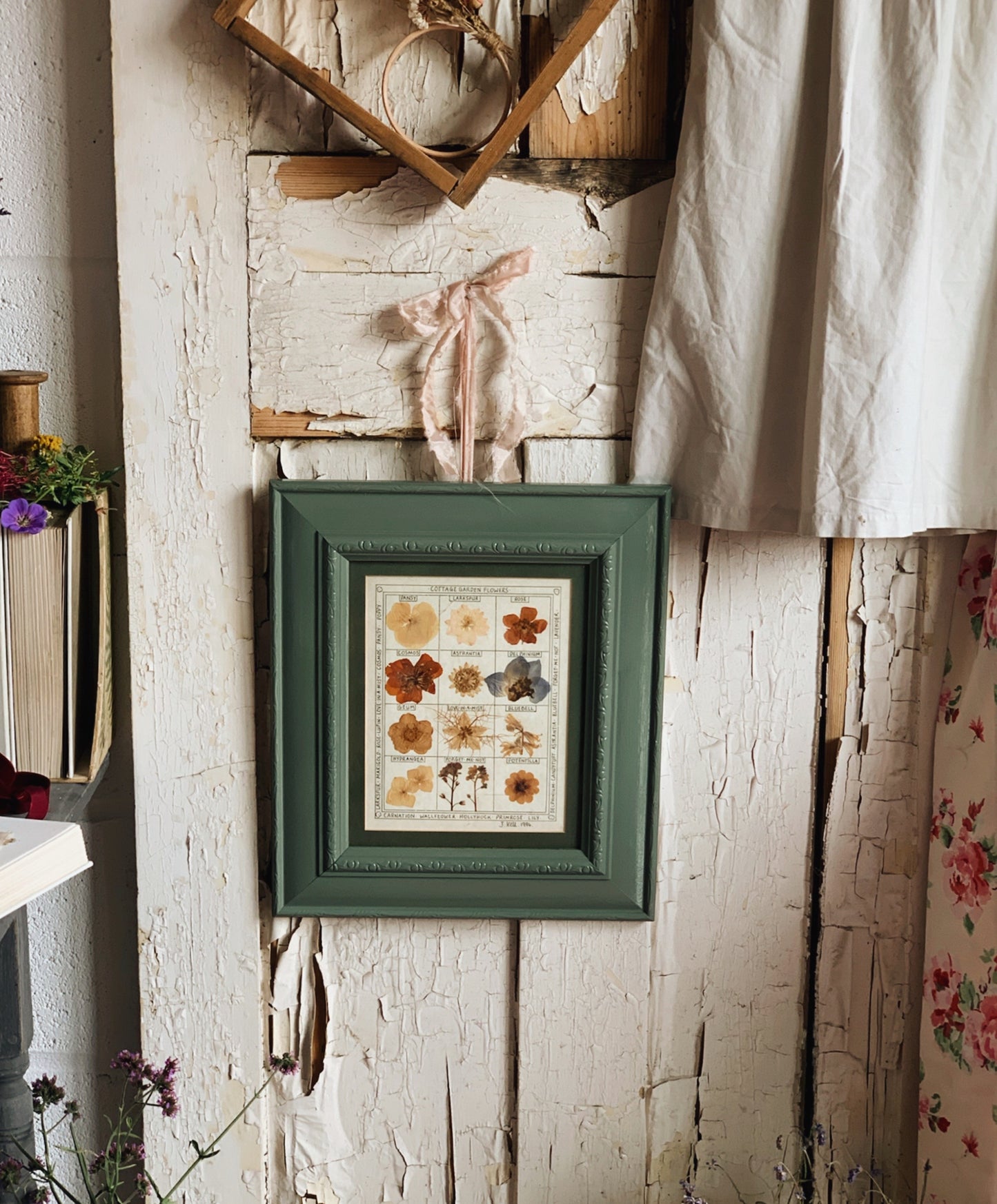 Vintage Dried Flowers in Frame (signed 90’s)