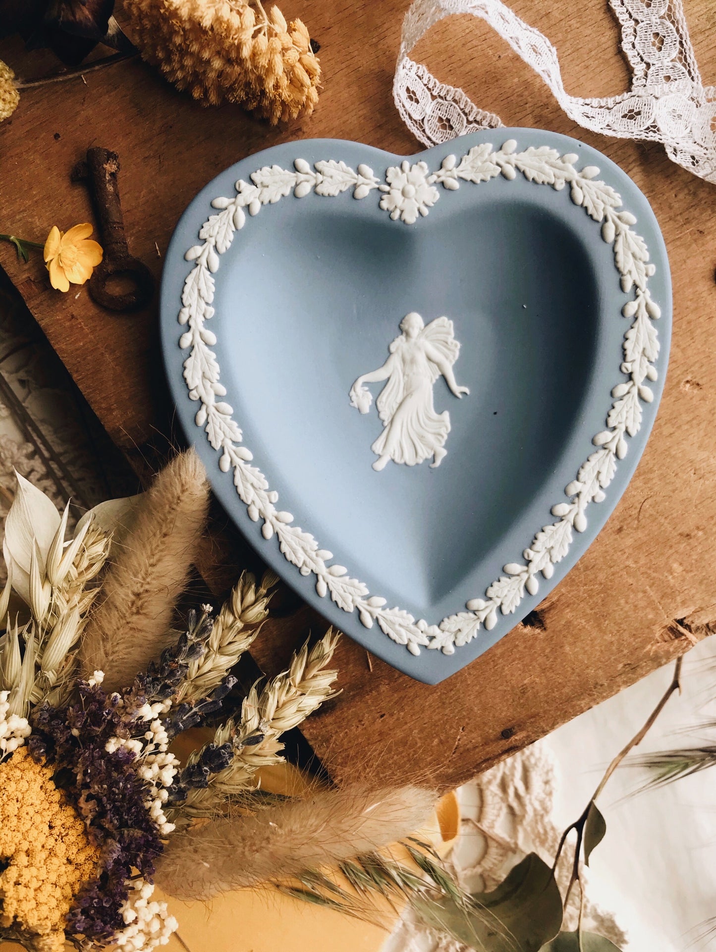 Vintage Blue Heart Wedgwood Dish